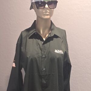 Von Dutch Black Button-Up Shirt with White Logo